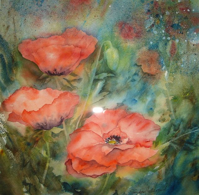 2007 Red Poppies 2 Watercolour